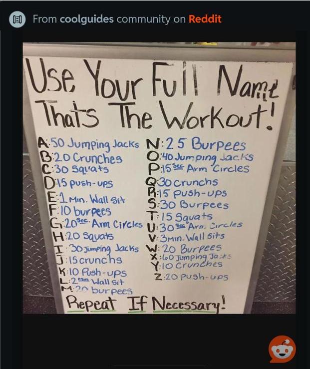 Alphabet Workout Guide
